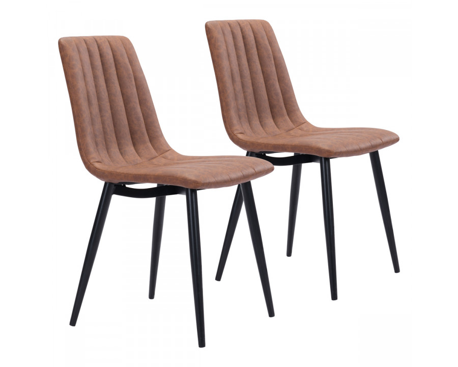 ZUO Dolce Dining Chair (Set Of 2) - Vintage Brown/Black