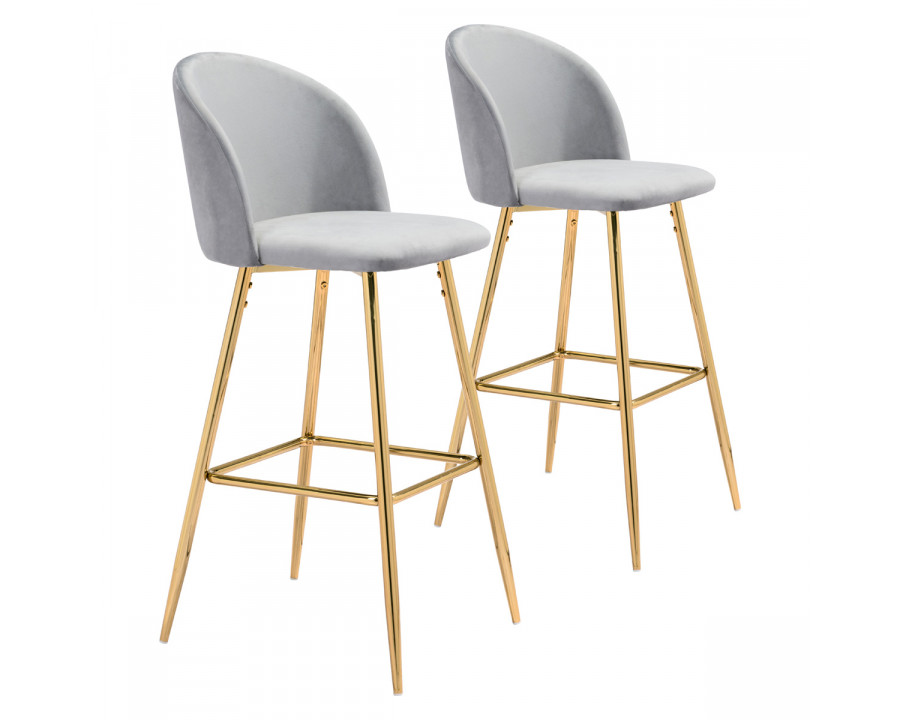 ZUO Cozy Bar Chair - Gray/Gold