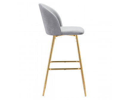 ZUO Cozy Bar Chair - Gray/Gold