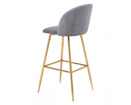 ZUO Cozy Bar Chair - Gray/Gold