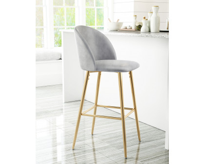 ZUO Cozy Bar Chair - Gray/Gold