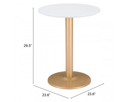 ZUO Alto Bistro Table - White/Gold