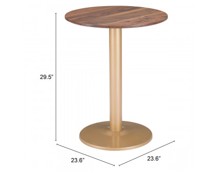 ZUO Alto Bistro Table - Brown/Gold