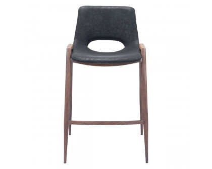 ZUO Desi Counter Chair (Set Of 2) - Black/Dark Brown