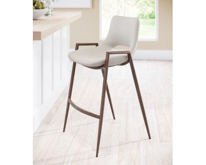 ZUO Desi Counter Chair (Set Of 2) - Beige/Dark Brown