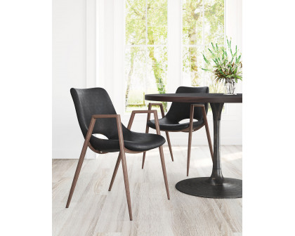 ZUO Desi Dining Chair (Set Of 2) - Black/Dark Brown