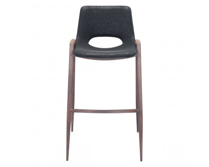 ZUO Desi Bar Chair (Set Of 2) - Black/Dark Brown