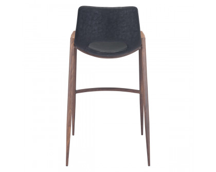 ZUO Desi Bar Chair (Set Of 2) - Black/Dark Brown