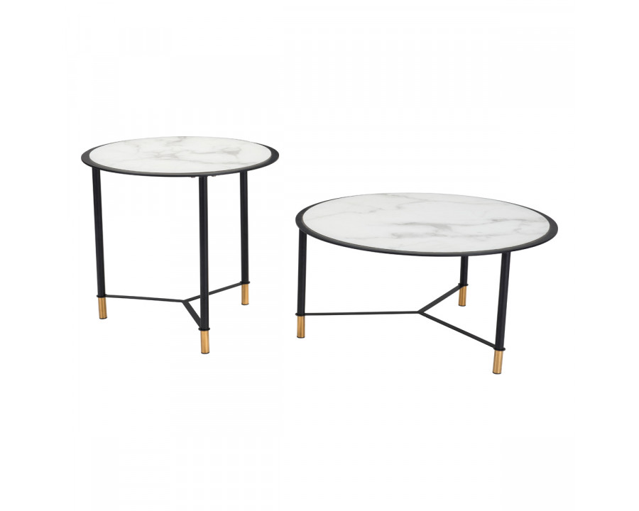 ZUO - Davis Coffee Table (Set Of 2) in Black/White/Black