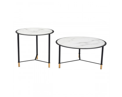 ZUO - Davis Coffee Table (Set Of 2) in Black/White/Black