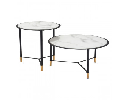 ZUO - Davis Coffee Table (Set Of 2) in Black/White/Black