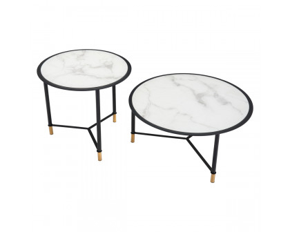 ZUO - Davis Coffee Table (Set Of 2) in Black/White/Black