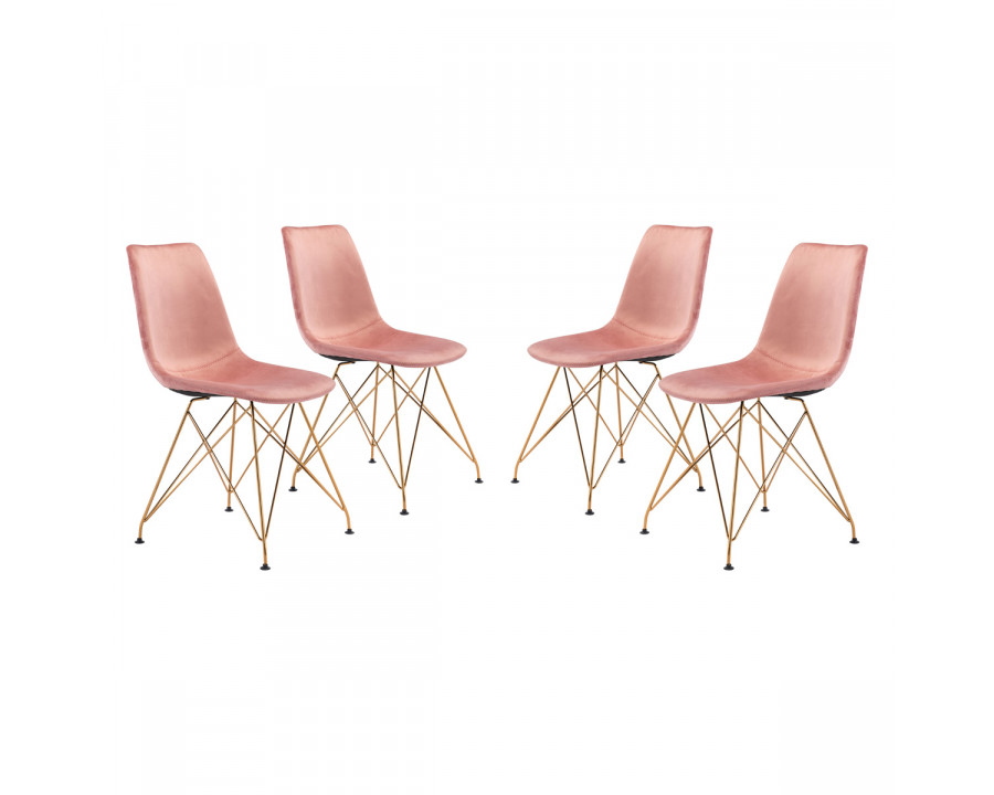 ZUO - Parker Dining Chair (Set Of 4) in Pink/Gold