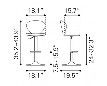 ZUO Salem Bar Chair - Yellow/Black