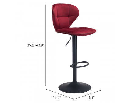 ZUO Salem Bar Chair - Red/Black