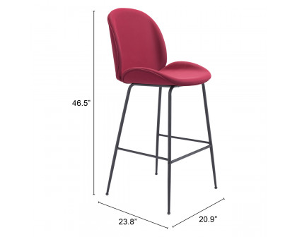 ZUO Miles Bar Chair - Red/Black