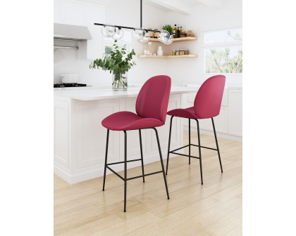 ZUO Miles Counter Chair - Red/Black