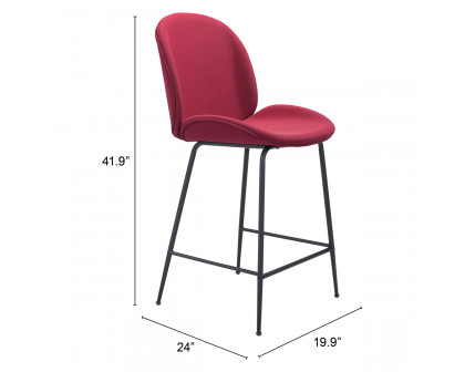 ZUO Miles Counter Chair - Red/Black