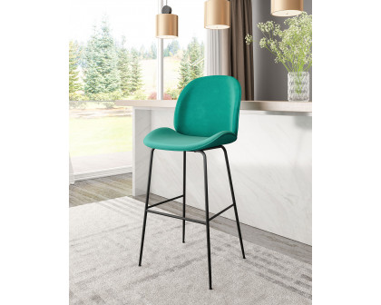 ZUO Miles Bar Chair - Green/Black