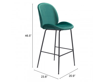 ZUO Miles Bar Chair - Green/Black