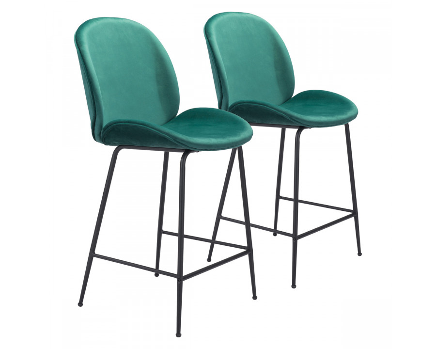 ZUO Miles Counter Chair - Green/Black