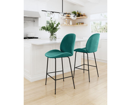 ZUO Miles Counter Chair - Green/Black