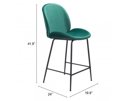 ZUO Miles Counter Chair - Green/Black