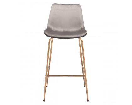 ZUO Tony Bar Chair - Gray/Gold