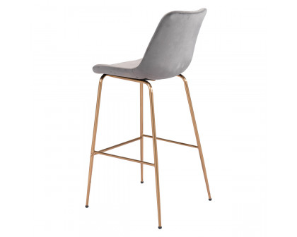 ZUO Tony Bar Chair - Gray/Gold