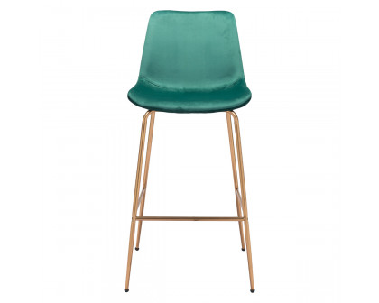 ZUO Tony Bar Chair - Green/Gold