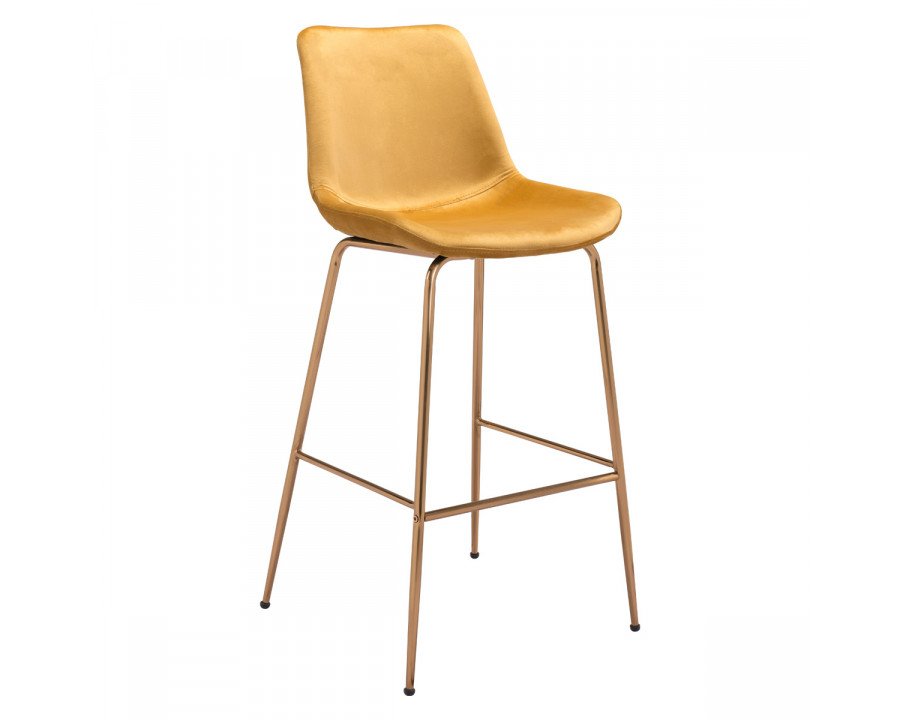 ZUO Tony Bar Chair - Yellow/Gold