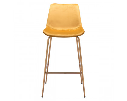 ZUO Tony Bar Chair - Yellow/Gold