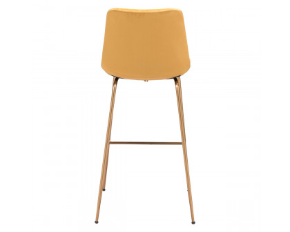 ZUO Tony Bar Chair - Yellow/Gold