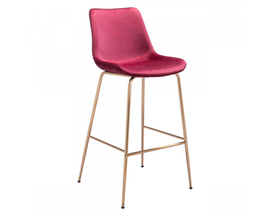 ZUO Tony Bar Chair - Red/Gold