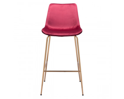 ZUO Tony Bar Chair - Red/Gold