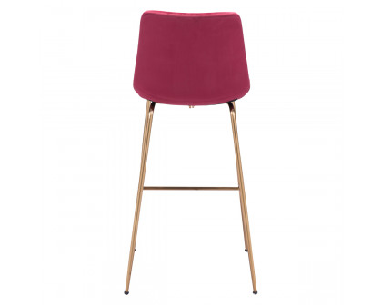 ZUO Tony Bar Chair - Red/Gold