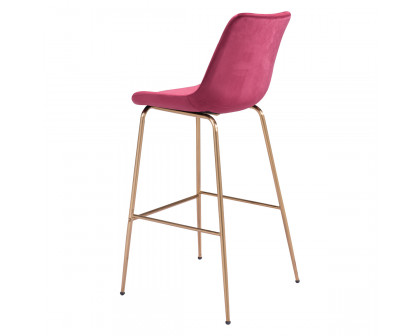 ZUO Tony Bar Chair - Red/Gold