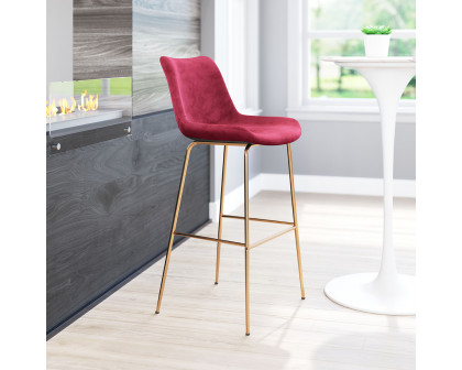 ZUO Tony Bar Chair - Red/Gold