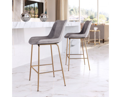 ZUO Tony Counter Chair - Gray/Gold