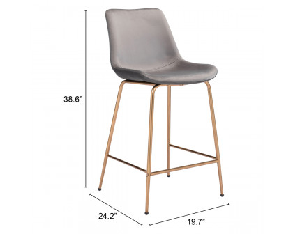 ZUO Tony Counter Chair - Gray/Gold