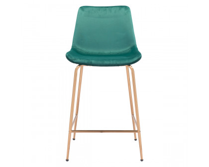 ZUO Tony Counter Chair - Green/Gold