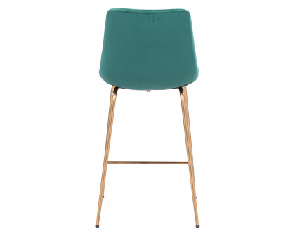 ZUO Tony Counter Chair - Green/Gold