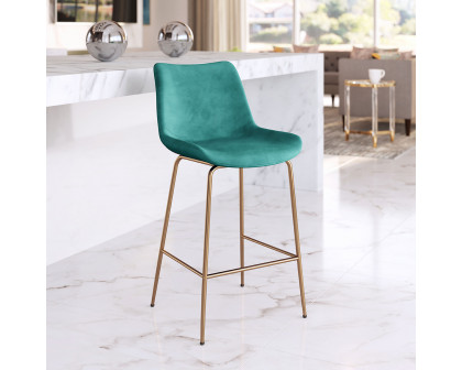 ZUO Tony Counter Chair - Green/Gold