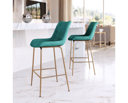 ZUO Tony Counter Chair - Green/Gold