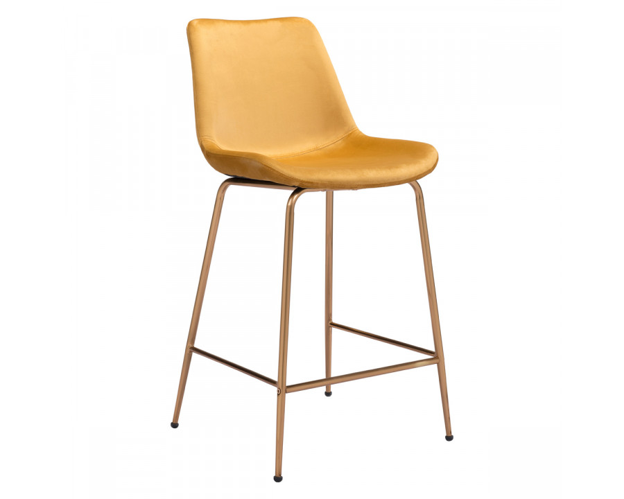 ZUO Tony Counter Chair - Yellow/Gold