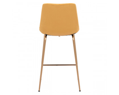 ZUO Tony Counter Chair - Yellow/Gold