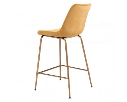 ZUO Tony Counter Chair - Yellow/Gold