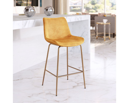 ZUO Tony Counter Chair - Yellow/Gold