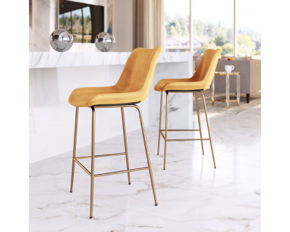 ZUO Tony Counter Chair - Yellow/Gold