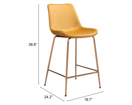 ZUO Tony Counter Chair - Yellow/Gold